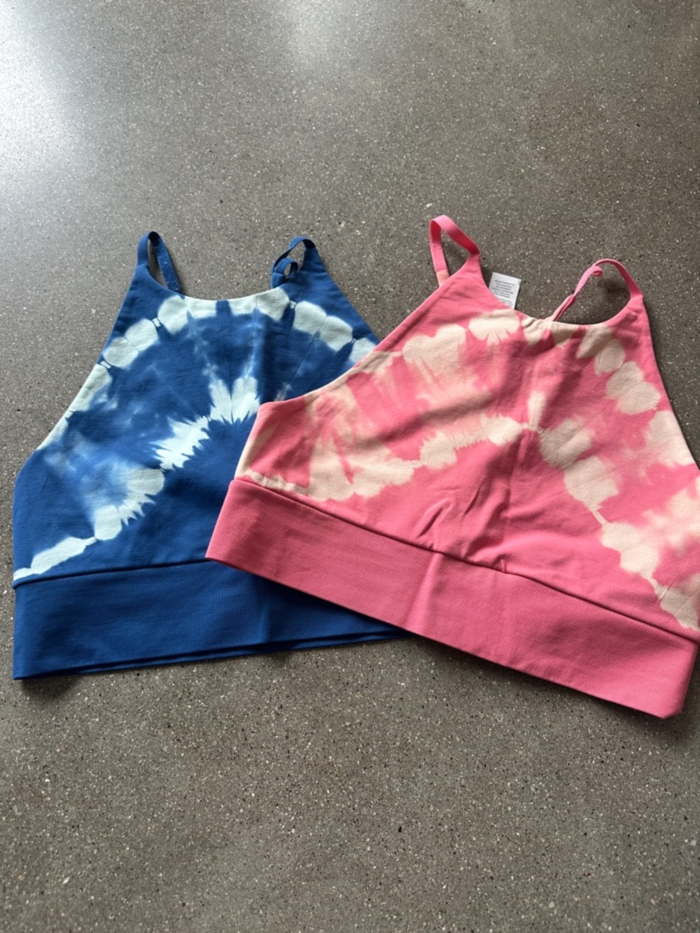 JoyLab Tie-Dye Bralettes in Blue & Pink